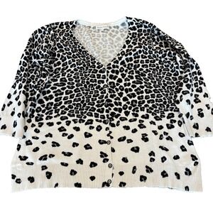 Northern Reflections gradient leopard animal print cardigan women's size large